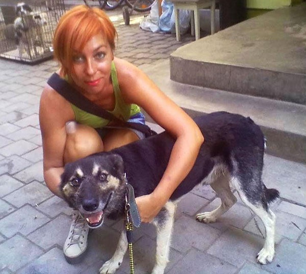 amil gsd with his romanian rescuer