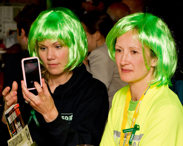 gsdr volunteers wearing green hair