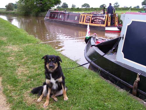 max on a canal barge
