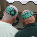 two volunteers get a head shave to raise money for GSDR