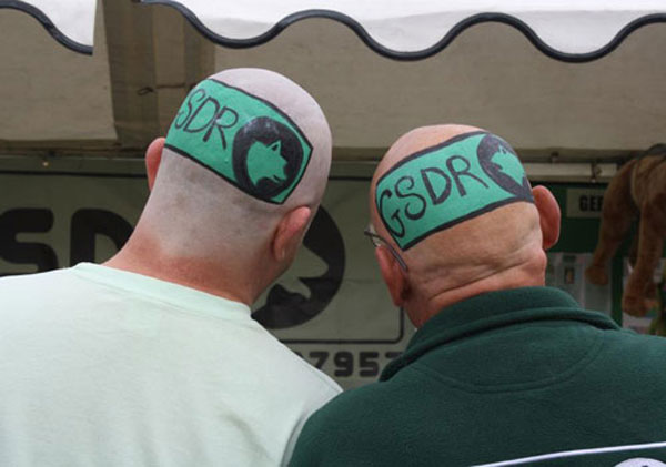 after the headshave with the GSDR logo pained on their heads