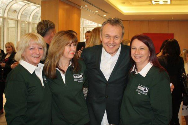 Irene, Donna and Mel chatting to Anthony Head