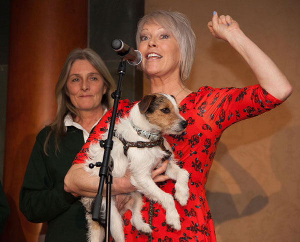 Helen Chamberlain with her own rescue dog