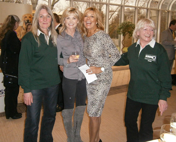 gsdr volunteers posing with Anthea Turner and Jilly Johnson
