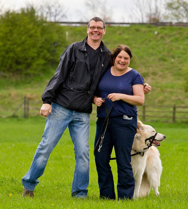 couple and their dog enjoying the gsdr walk