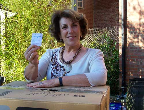 edwina with a winning ticket