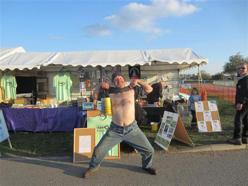 tom manning the gsdr merchandise stand