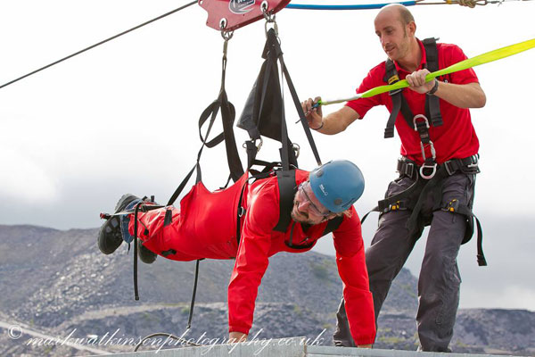 hanging in the zip wire harness