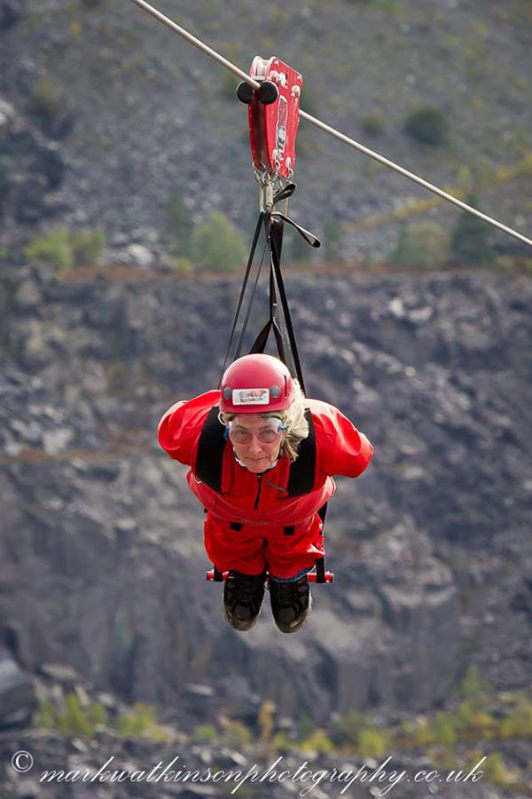 nearing the bottom of the zipwire