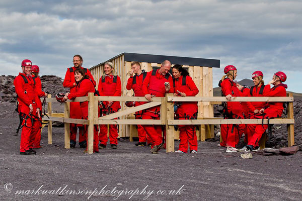 team gsdr after the zipwire challenge