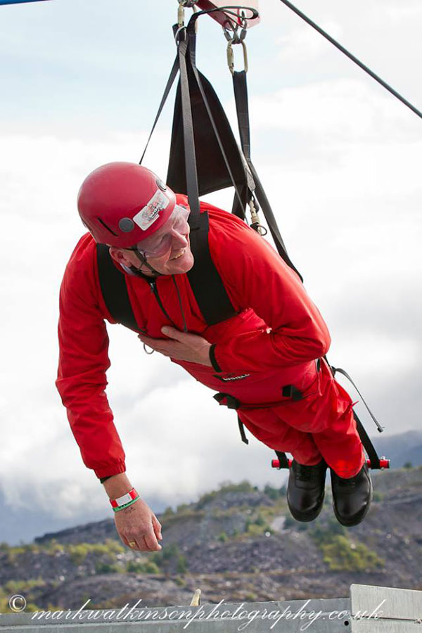 wayne after the zipwire looking happy and relieved