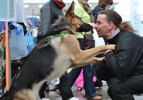 mark with his young german shepherd Karla