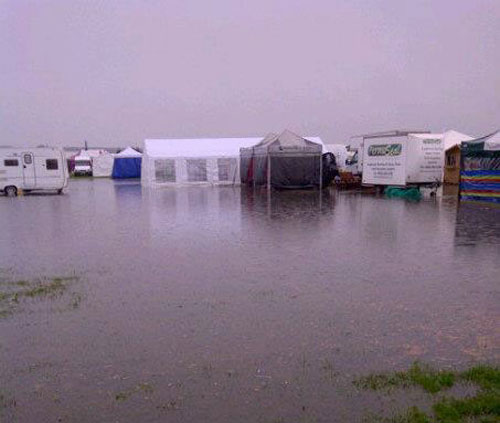 flooded fields at the Newark showground