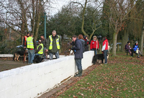 gsd owners waiting for their turn in the ring