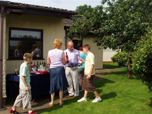 gathered around the tombola