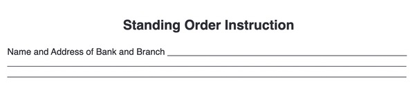 standing order form