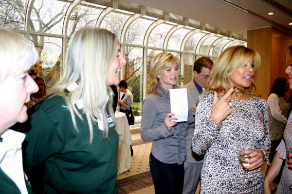 Irene and Jayne talking to Anthea and Jilly