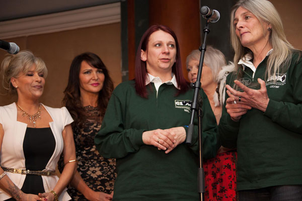 Mel and Jayne with the award