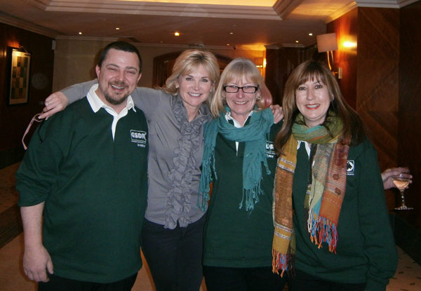 gsdr volunteers posing with Anthea Turner