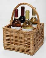 wine hamper with 4 bottles